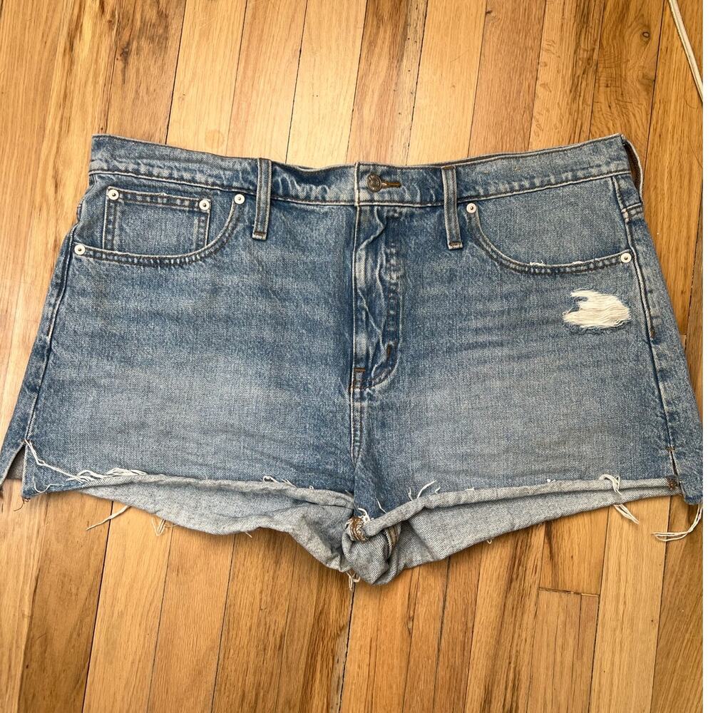 Madewell Relaxed Denim Jean Short Shorts Cutoff Distressed Light Wash Women's 33